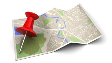 harita ve kırmızı PIN