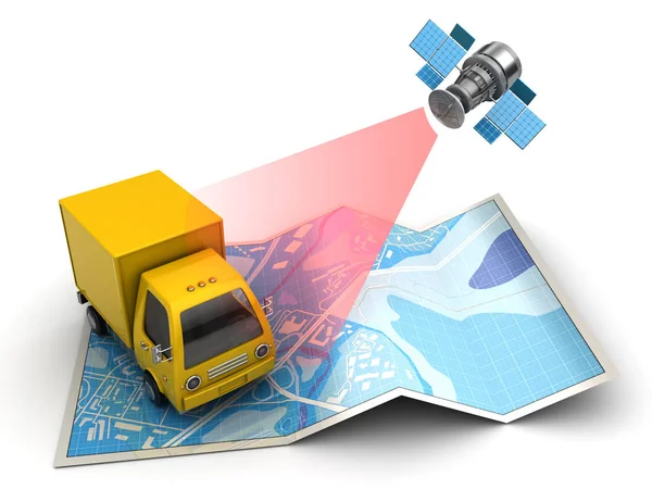 Cargo satellite tracking concept — Stock Photo, Image