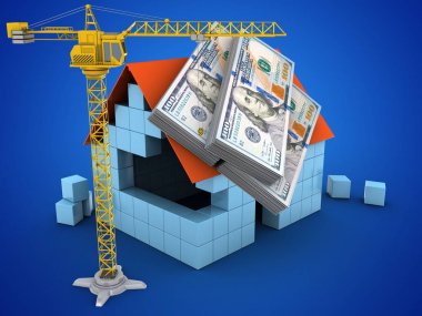 blok ev para ve vinç ile