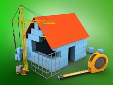 cetvel ve inşaat site ile blok ev