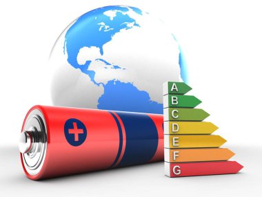 Dünya Küre ve verimli rütbe ile batarya