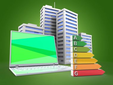 dizüstü bilgisayar ile şehir ve verimli rütbe