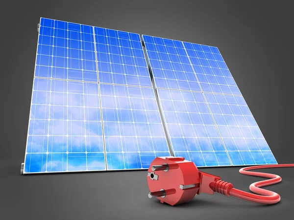 太陽電池パネルの電源ケーブル — ストック写真