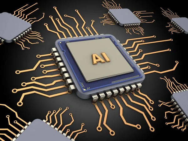 computer chips with AI sign