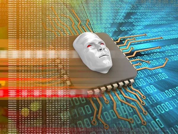 Electronic board with evil face — Stock Photo, Image