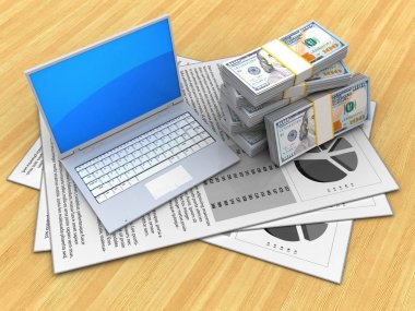 belgeler ve bilgisayar üzerinde ahşap masa