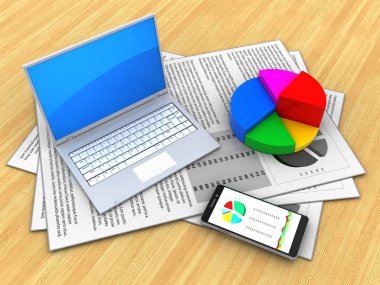 belgeler ve bilgisayar üzerinde ahşap masa