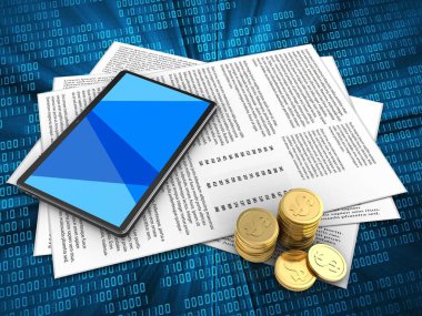 Kağıtları ve tablet bilgisayar dijital üzerinde