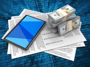 Kağıtları ve tablet bilgisayar dijital üzerinde