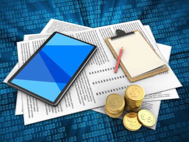 Kağıtları ve tablet bilgisayar