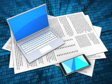 Kağıtları ve bilgisayar üzerinden dijital