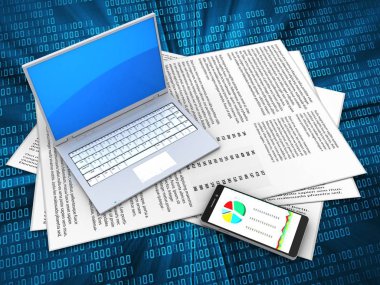 Kağıtları ve bilgisayar üzerinden dijital