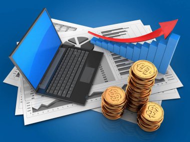 İş çizelgeleri ve siyah dizüstü