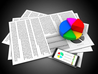 belgeler ve pasta grafiği