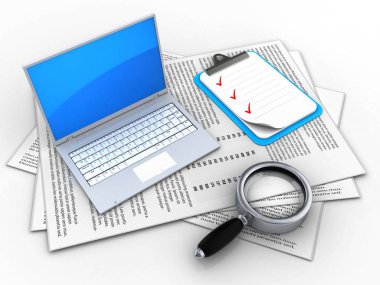 Kağıtları bilgisayarın çizimi