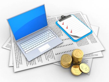 Kağıtları bilgisayarın çizimi