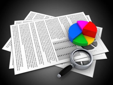 belgeler ve pasta grafiği çizimi