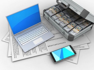 Kağıtları bilgisayarın çizimi