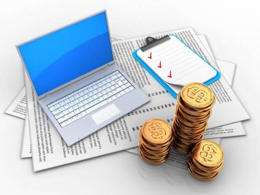 Kağıtları bilgisayarın çizimi