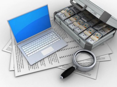 Kağıtları bilgisayarın çizimi