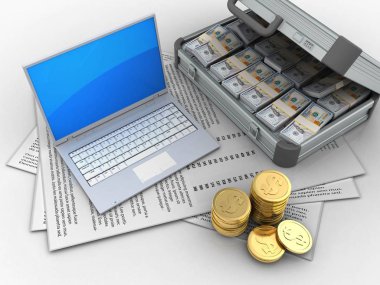 Kağıtları bilgisayarın çizimi