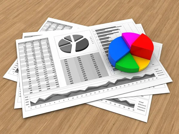 Business charts and pie chart — Stock Photo, Image