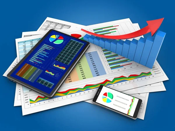 Affärsdokument och tablet — Stockfoto