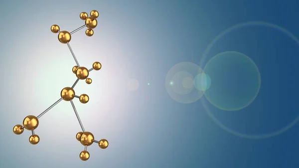 Molecular shape and lens flare — Stock Photo, Image