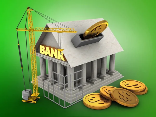 Ilustración del Banco sobre fondo verde —  Fotos de Stock