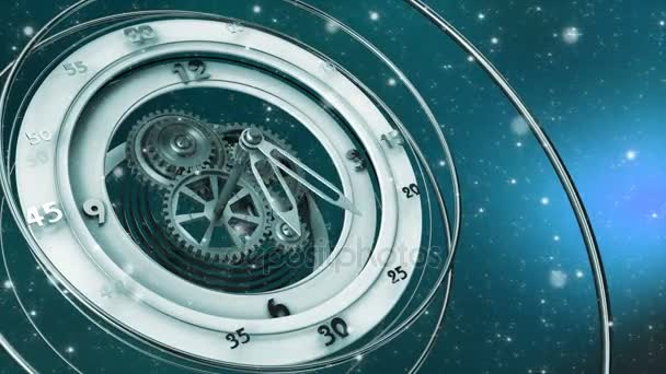 Horloge et particules scintillantes — Video