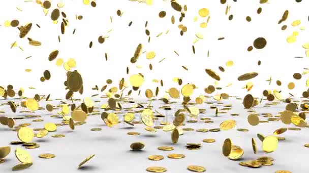 Padající zlaté mince — Stock video