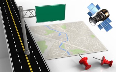 Endeks imzala ve kırmızı pins Haritası