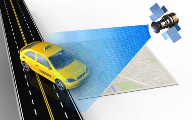 taksi ile parlak harita 