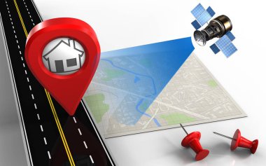 Eve PIN ve kırmızı pins Haritası