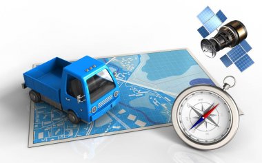 kamyon ve gps uydu ile göster