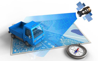 kamyon ve uydu haritası 