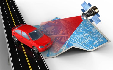 Araba ve uydu haritası