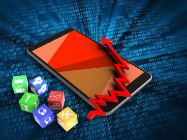 telefon ile küpleri ve ok grafiği