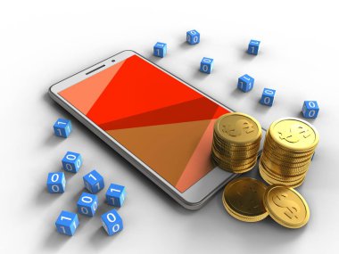 ikili küpleri ve para ile telefon