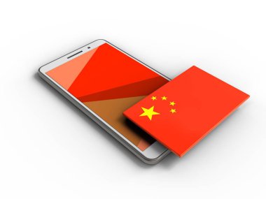 Çin bayrağı ile telefon