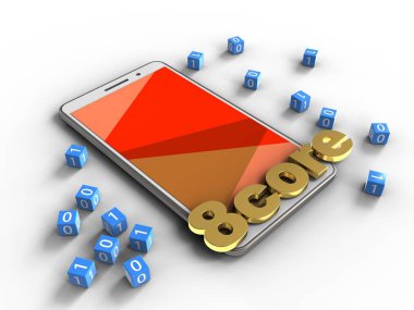 telefon ile ikili küpleri ve 8 çekirdek işareti