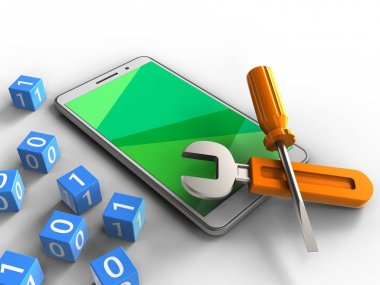 telefon ile ikili küpleri ve onarım araçları