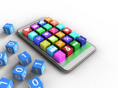 telefon ile ikili küpleri ve uygulama simgeleri