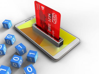 telefon ile ikili küpleri ve banka kartı