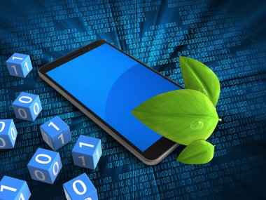 telefon ile ikili küpleri ve yaprakları