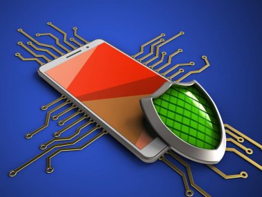 telefon ile elektronik devre ve kalkan 