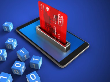 telefon ile ikili küpleri ve banka kartı