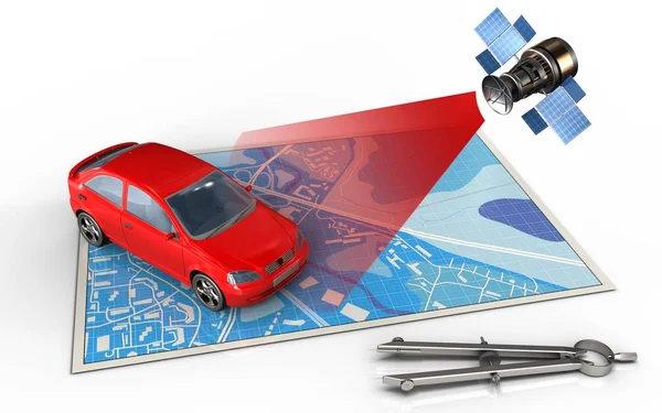 Araba ve uydu haritası