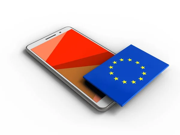 Telefoon met Eu-vlag — Stockfoto