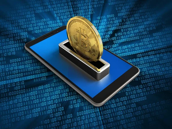 Handy mit Bitcoin — Stockfoto